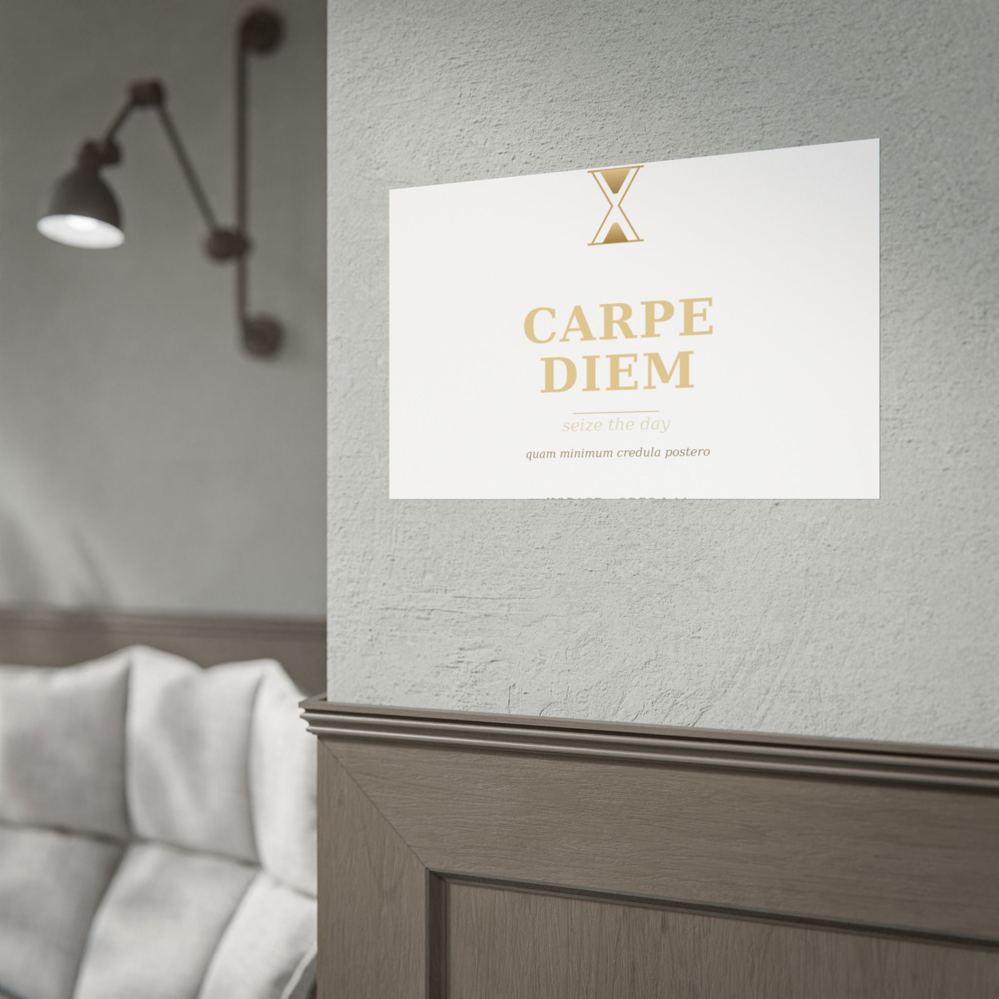 Carpe Diem Typography Rolled Poster | Gold Minimalist Wall Art