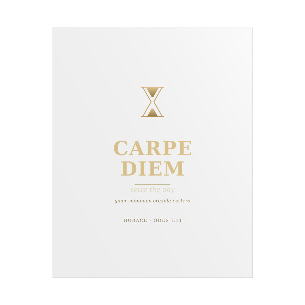 Carpe Diem Typography Rolled Poster | Gold Minimalist Wall Art