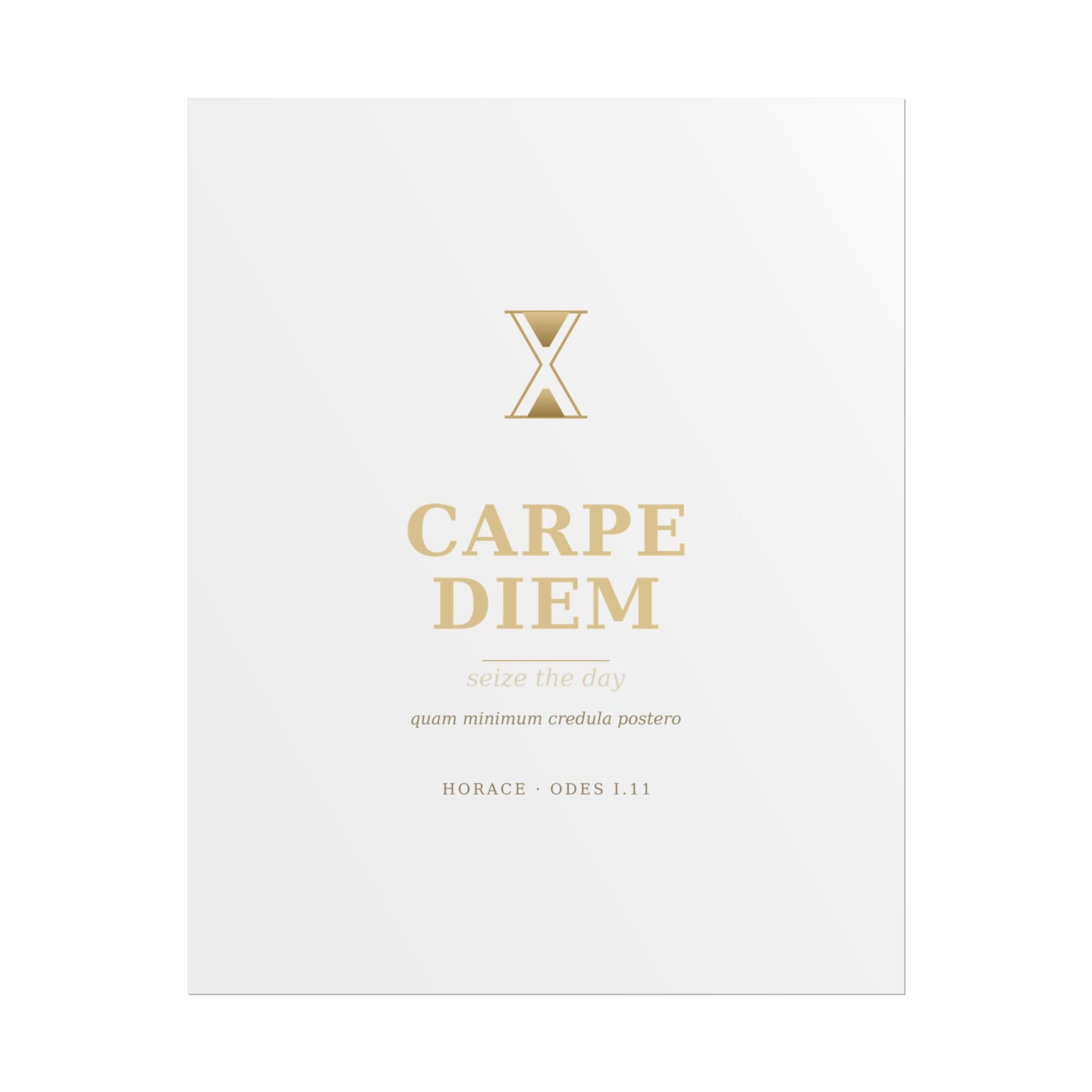 Carpe Diem Typography Rolled Poster | Gold Minimalist Wall Art