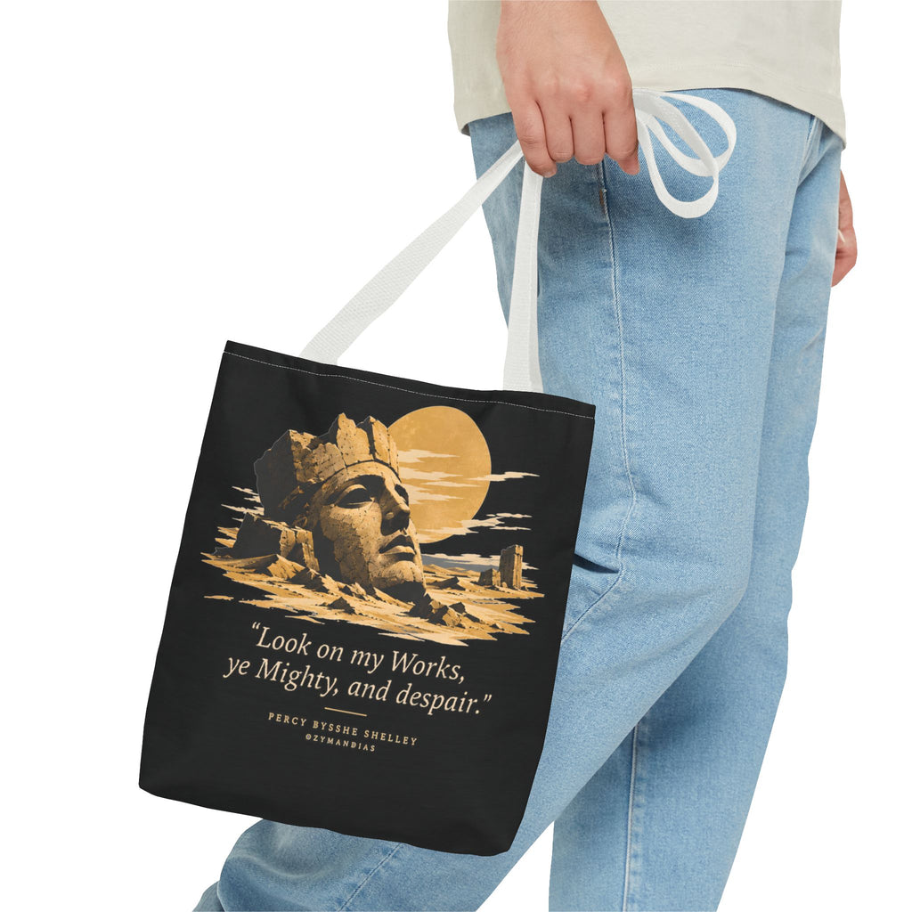 Ozymandias Tote Bag — Shelley Sonnet | Full Poem Dark Academia Literary Tote | Palimpsest