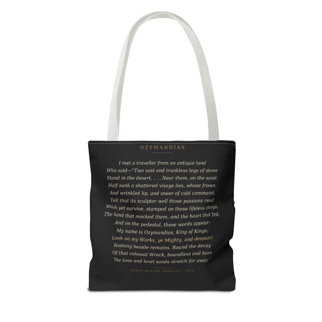 Ozymandias Tote Bag — Shelley Sonnet | Full Poem Dark Academia Literary Tote | Palimpsest