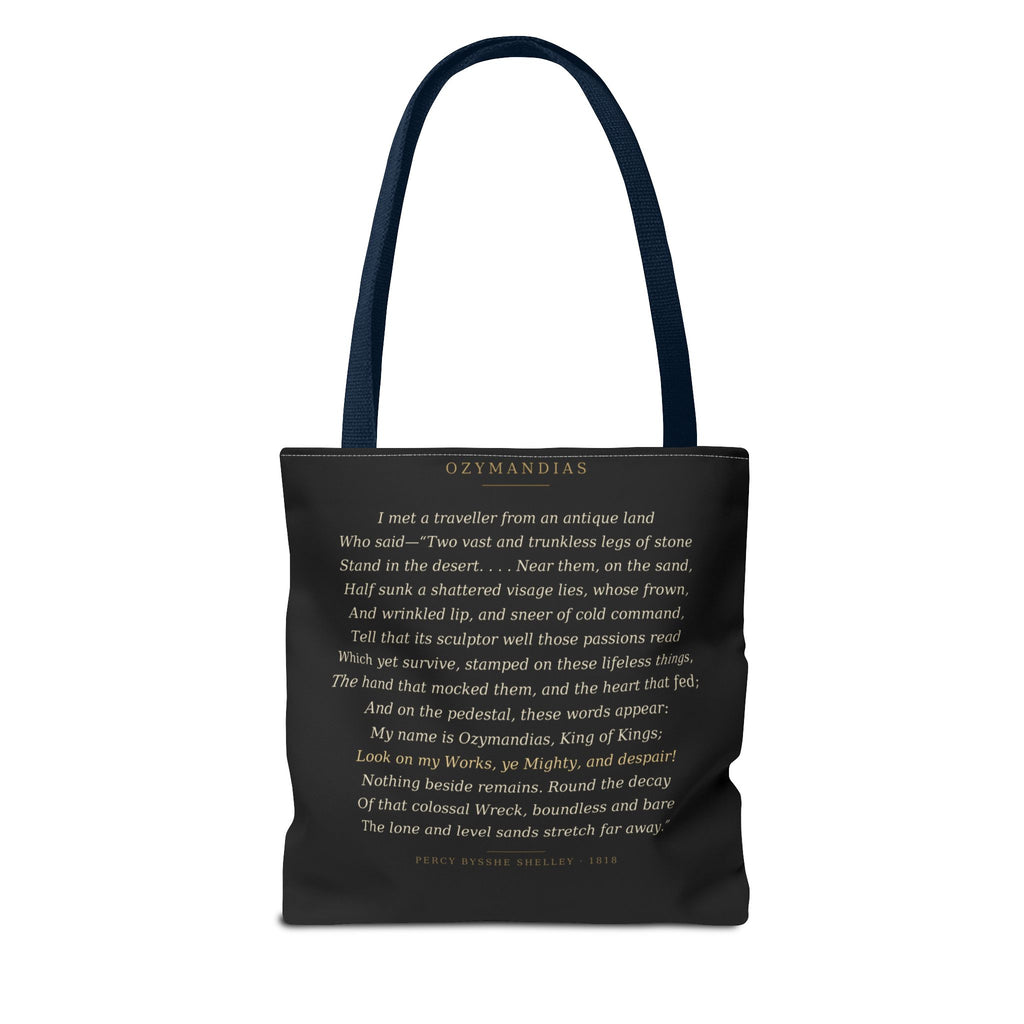 Ozymandias Tote Bag — Shelley Sonnet | Full Poem Dark Academia Literary Tote | Palimpsest